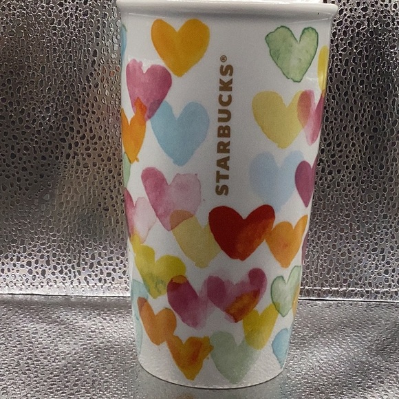 Colorful Heart Travel Mug.Starbucks - Picture 3 of 6